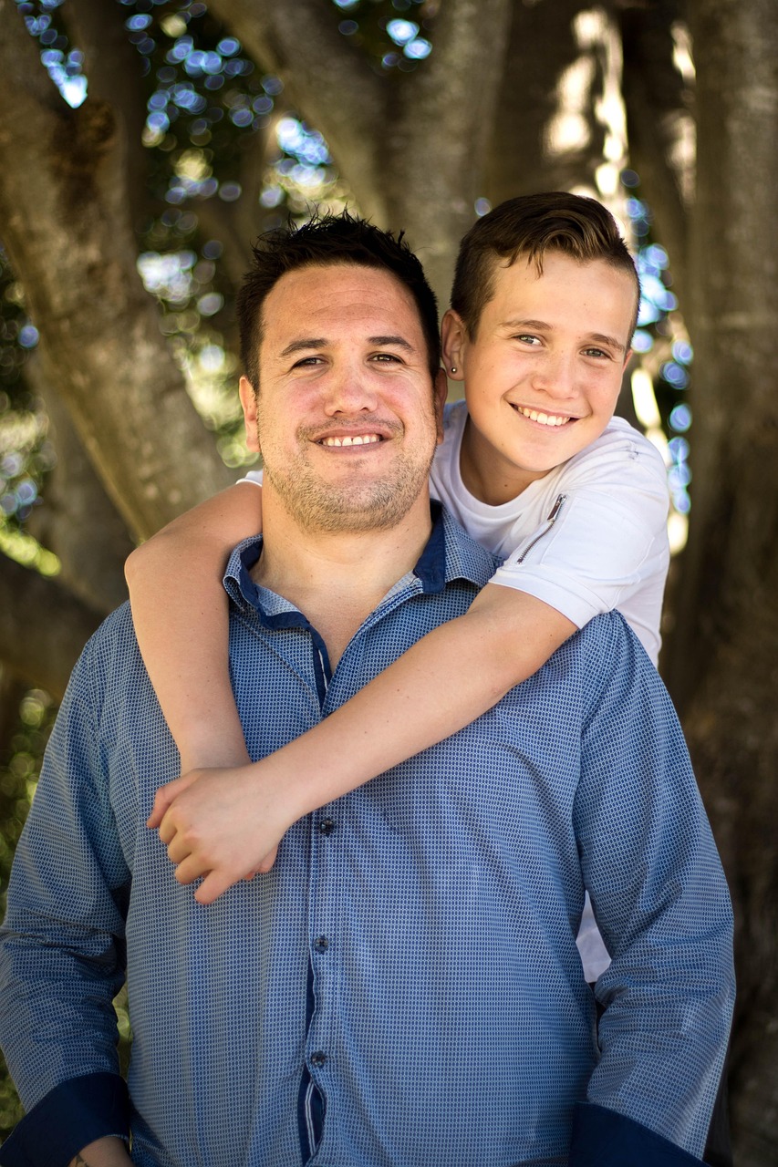 Father bonding with children