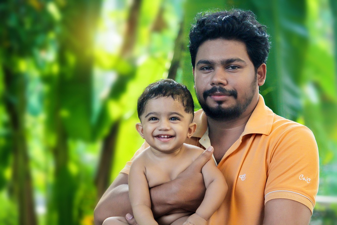 Father connecting with child