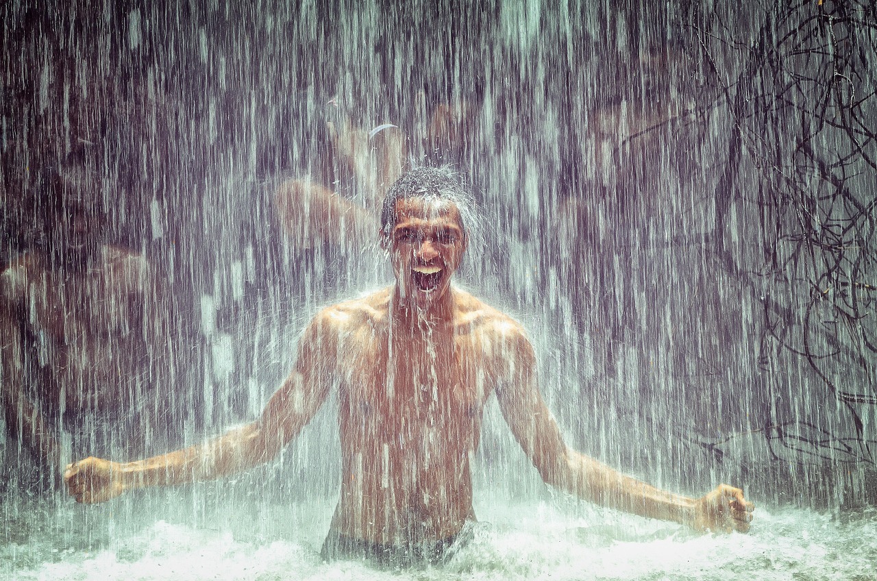 Confident father at retreat